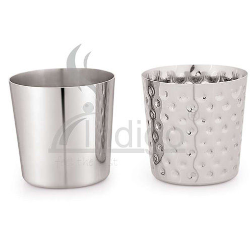 French Fry Cup Plain  Hammered Ss - Color: Silver