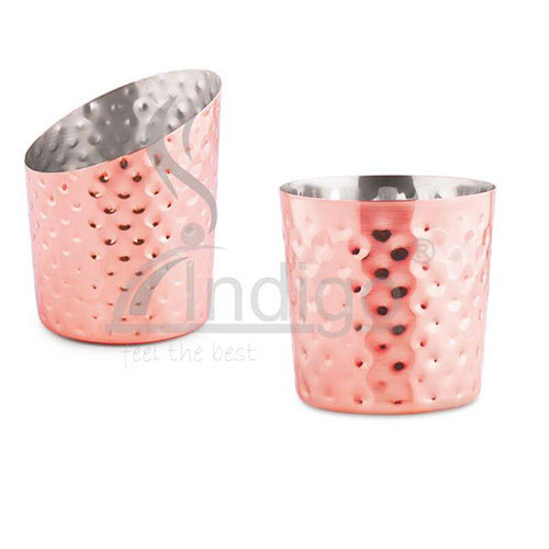 FRENCH FRY CUP HAMMERED COPPER SS