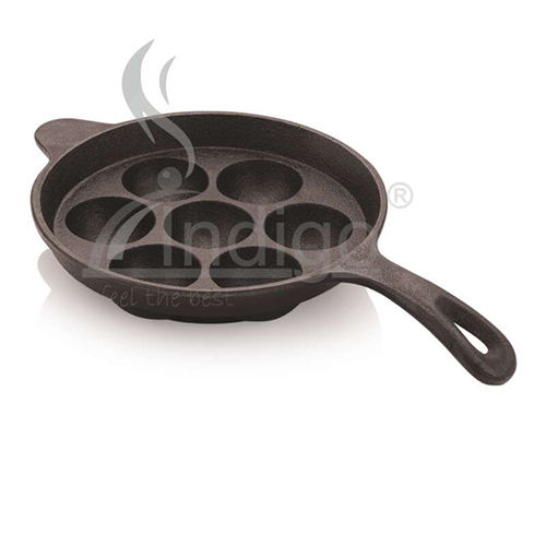 Cast Iron Appam Pan With Hdl - Color: Black