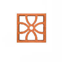 Four Petal Jaali - Terracotta, 8x8 Inches | Polished Surface, High Quality Design For Commercial Use