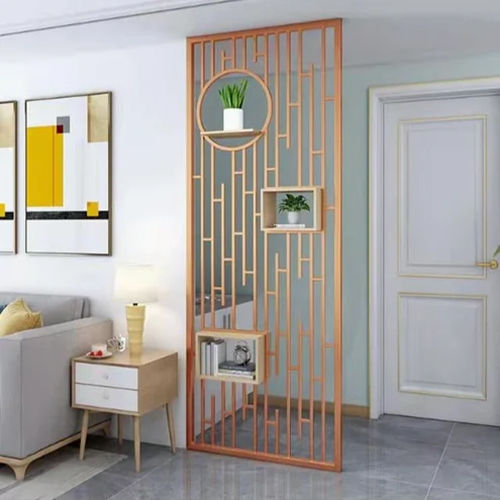 Golden Stainless Steel Partition Wall Screen 1 Panel - Size: 30 X 84 Inch