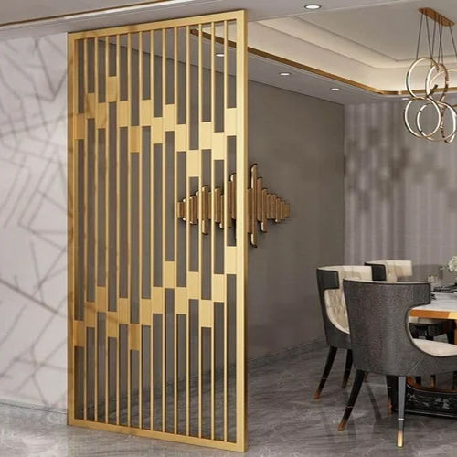 Golden Stainless Steel Metal Partition Screen - Application: Home