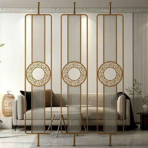 Golden Matte Stainless Steel Pvd Partition With Glass