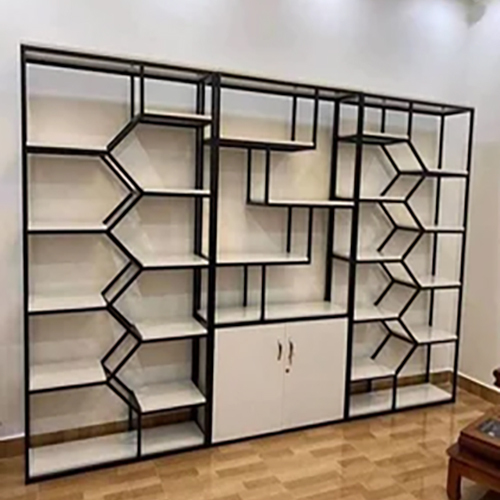Stainless Steel Metal Display Partition With Storage