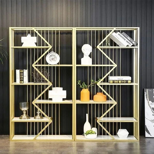 Glossy Stainless Steel Display Partition - Color: Golden