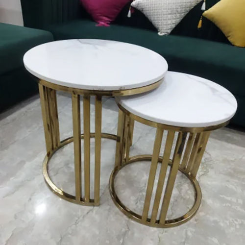 Round Trip Golden Nesting Tables Set Of 2 - Design: One Piece