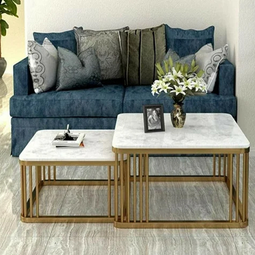 Golden Stainless Steel Square Designer Center Table