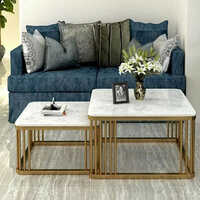 Golden Stainless Steel Square Designer Center Table - Application: Home