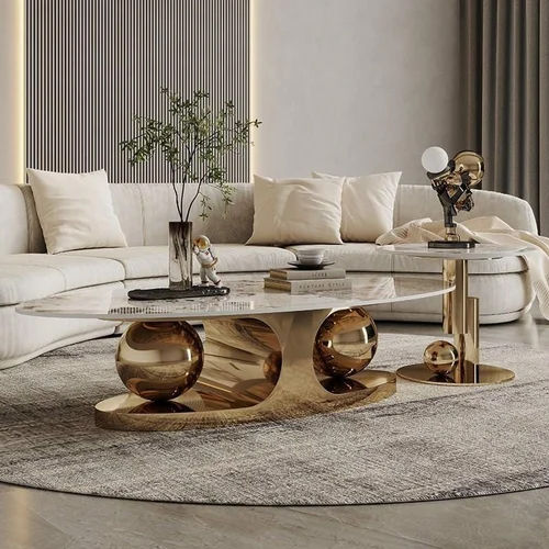 Stainless Steel Oval Italian Centre Table - Design: Standard