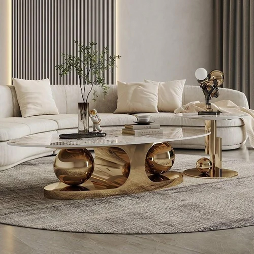 Stainless Steel Oval Italian Centre Table