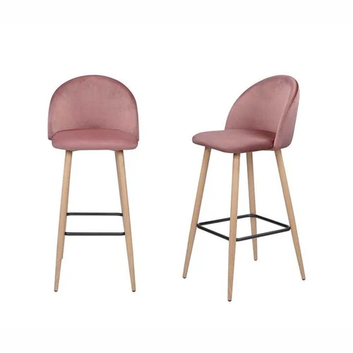 Luxurious Velvet Mild Steel Bar Stools