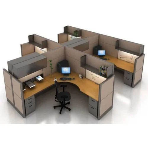 Plywood 4 Seater Office Cubicle