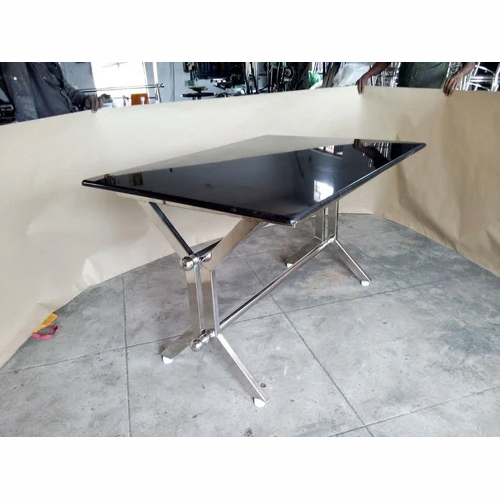 Stainless Steel Dining Table - Color: Black