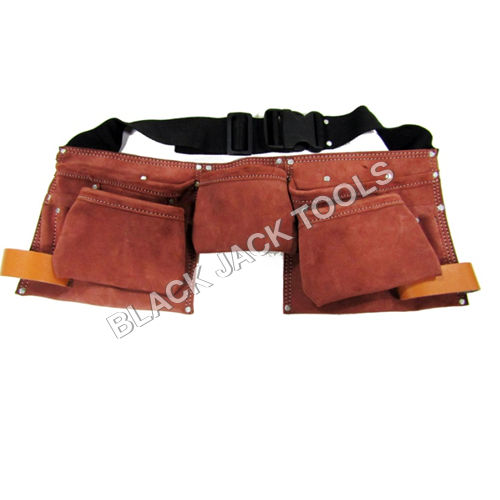 Bjt 229- Leather Tool Bag Split Leather With 11 Pockets