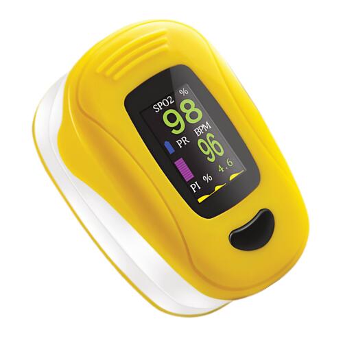 Portable Fingertip Pulse Oximeter - Digital Plastic, 58 x W 32 x H 34 mm | SpO2 90-100%, 30-240 bpm, Dual Color LED Display