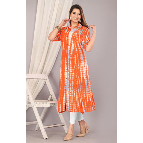 Orange Rayon Kurti