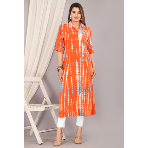 Orange Rayon Kurti