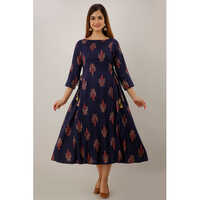 Blue Rayon Anarkali Kurti