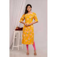 Rayon Yellow Kurti