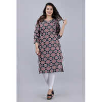 Black Printed  Cotton Kurti