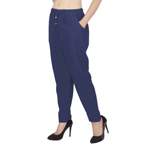 Navy Blue Cotton Trouser - Feature: Washable