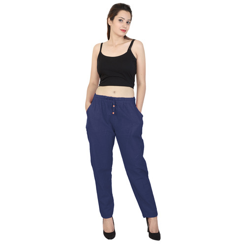 Navy Blue Cotton Trouser