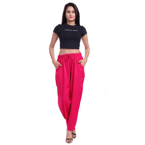 Pink Rayon Trouser - Feature: Quick Dry