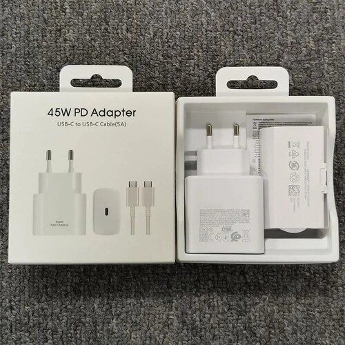 45W Charger with PD Technology, Compact & Durable Wall Charger Adapter and C to C Cable