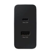 Dual Port, Type-C & USB-A, Fast Charger (Cable not Included) (Black)