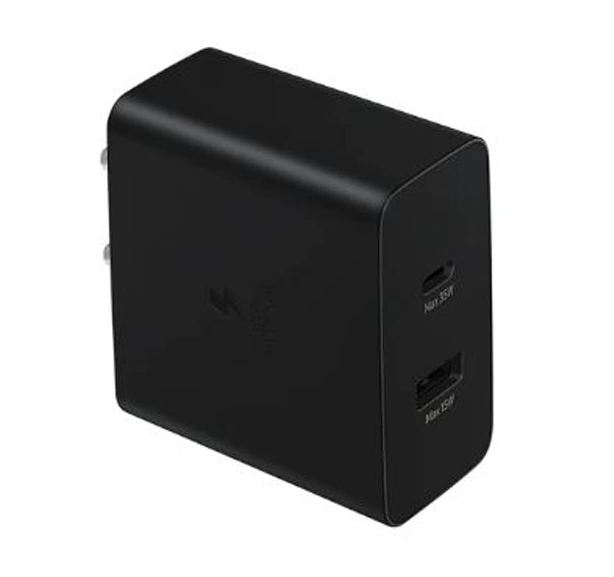 Dual Port, Type-C & USB-A, Fast Charger (Cable not Included) (Black)