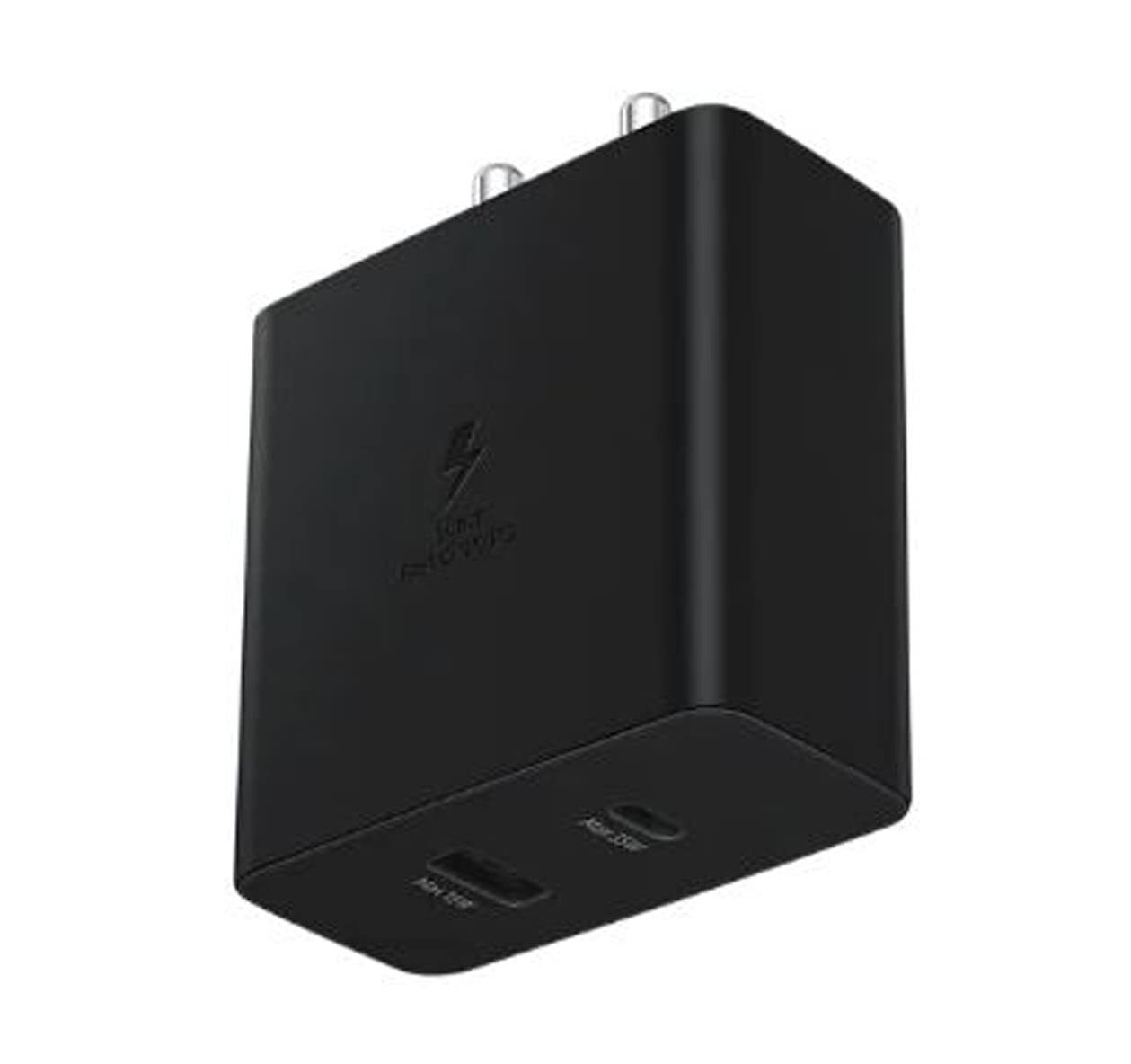 Dual Port, Type-C & USB-A, Fast Charger (Cable not Included) (Black)