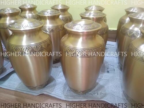 Traditional Golden Brass Cremation Urn for Human Ashes -Bulk Funeral Urns Supplier