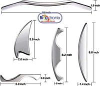 Silver Stainless Steel Quality Physical Therapy IASTM 5 pc Instruments for Rehabilitation, For Therapeutic Recovery Tools