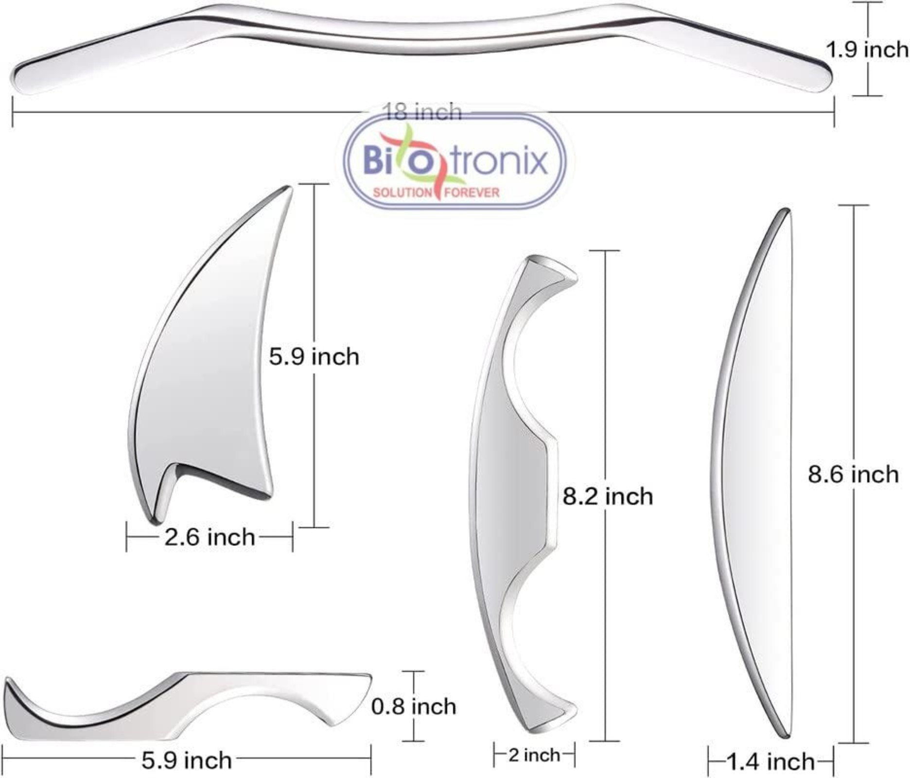 Silver Stainless Steel Quality Physical Therapy IASTM 5 pc Instruments for Rehabilitation, For Therapeutic Recovery Tools