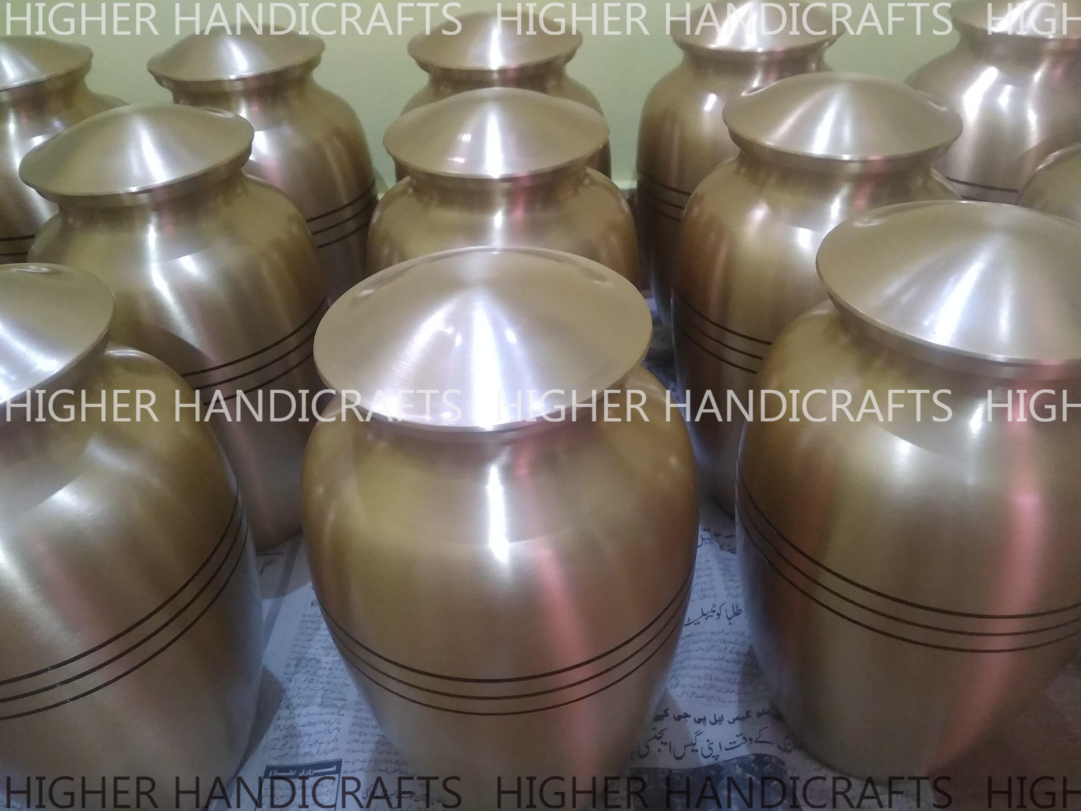 Brass Religious Cremation Urn for Ashes - Cross Engraved Urn for Adult Men & Women Ashes
