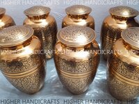 Brass Religious Cremation Urn for Ashes - Cross Engraved Urn for Adult Men & Women Ashes