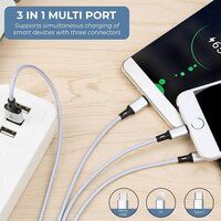 1.2 Mtr 3 in 1 Charging Cable, Type C and Micro USB ports, Fast charging cable for Smartphones, etc