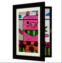Kids Artwork Picture Frame Changeable In Black Wood With Shatter Resistant Glass Kid Art Frame Changeable A4 Photo Frames Certificate Frames - Cover Material: Pvc