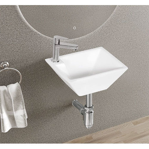 Angle Wall Hung Basin - Color: White