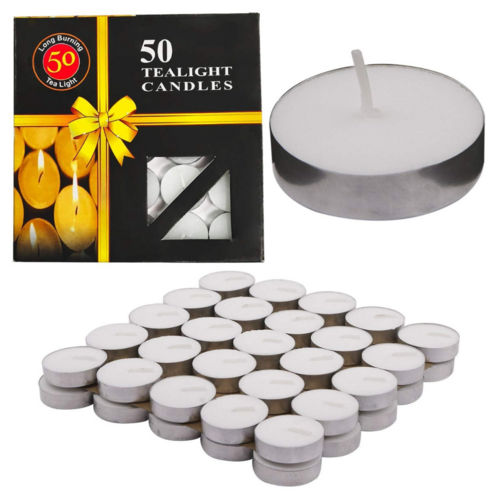 Tea Light Candles Pack of 50 pcs, Smokeless Candles for home decor and aromatherapy