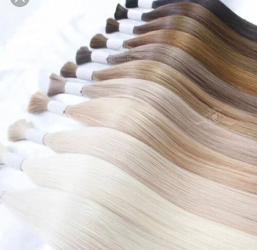 COLOURED HUMAN HAIR REMY VIRGIN QUALITY HAIR BUNDLES WITHOUT CHEMICAL  PROCESS  100% CLEANED HAIR