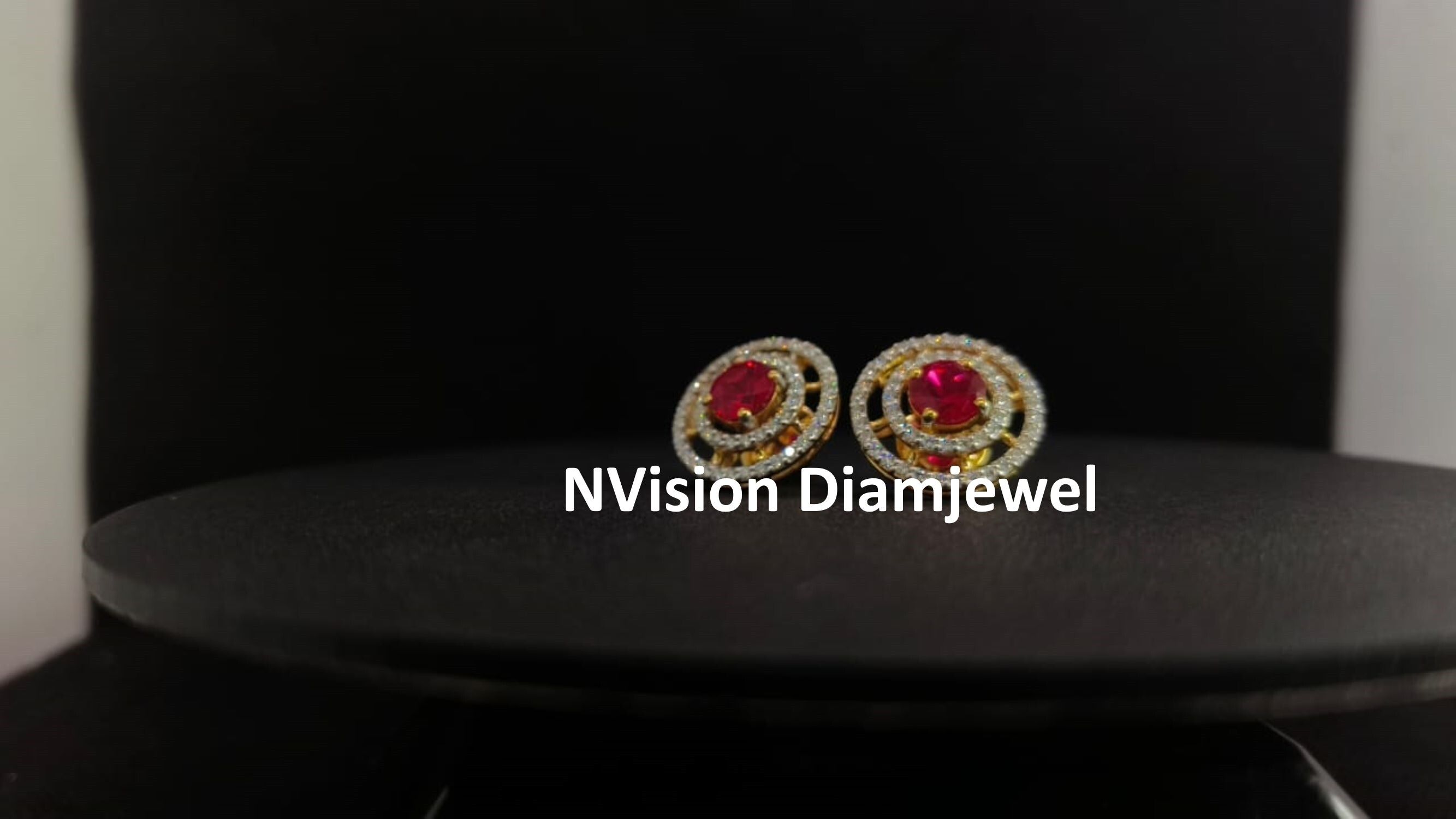 Imperial Ruby and Natural Diamond Circle Earrings