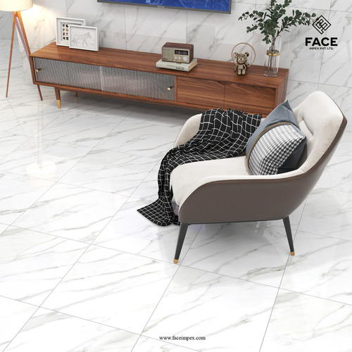 White Statuario Porcelain Floor Tiles ALVINO NATURAL