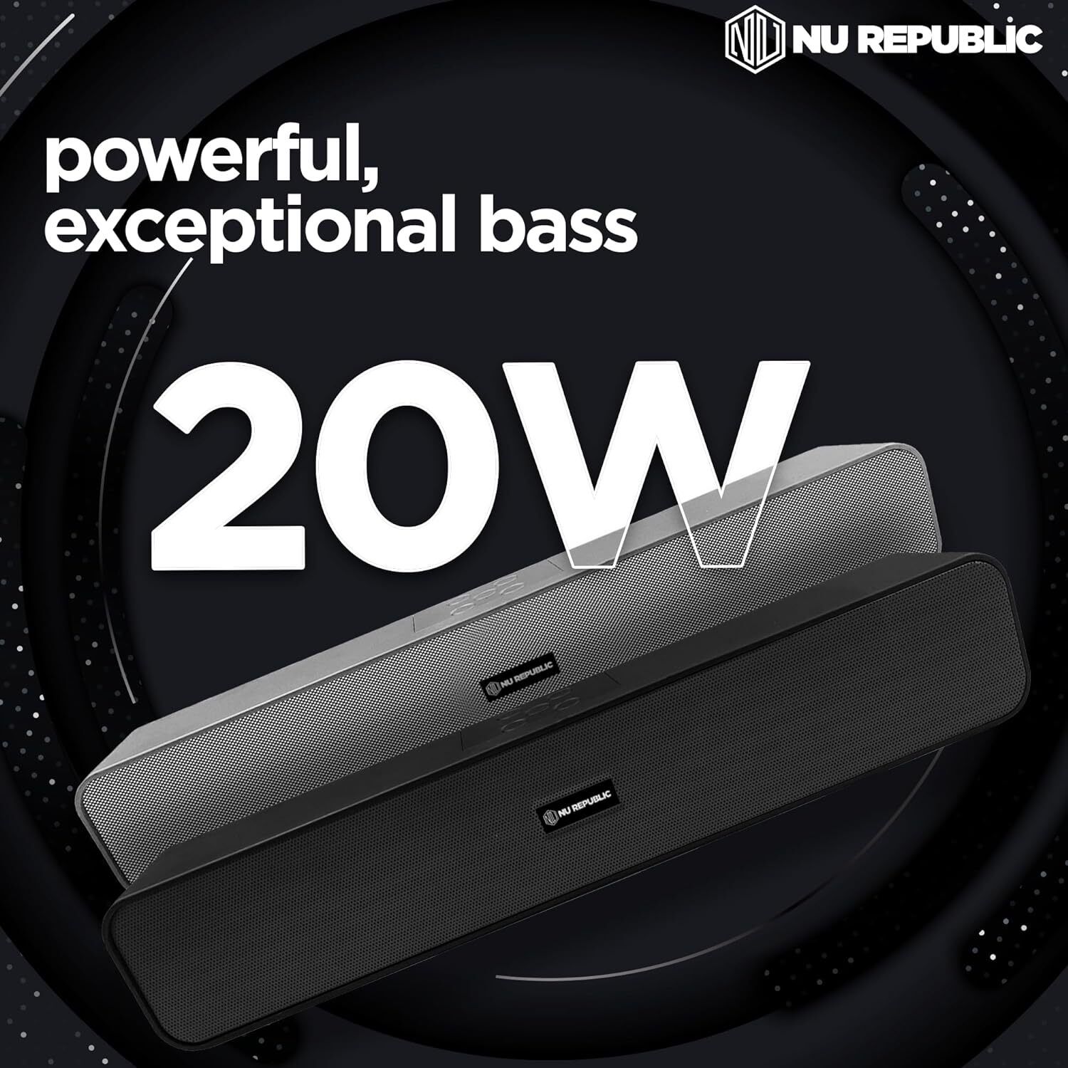 Nu Republic Sound bar 20 Bluetooth Soundbar with X-Bass Technology