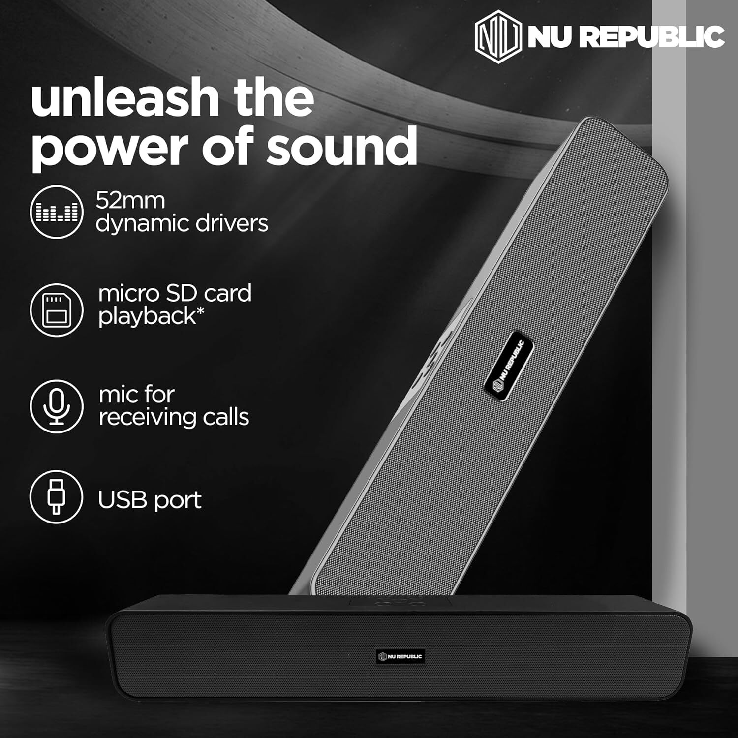 Nu Republic Sound bar 20 Bluetooth Soundbar with X-Bass Technology