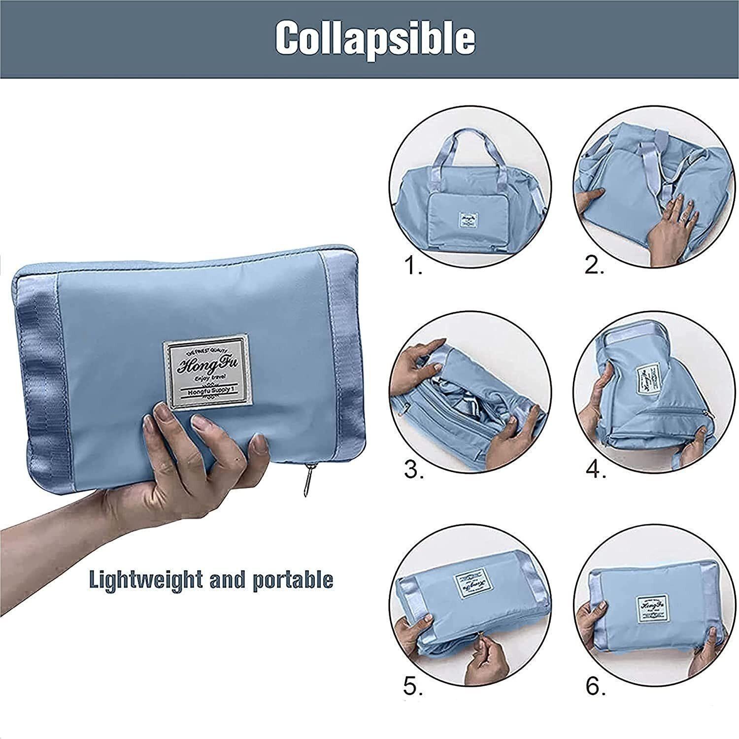 FOLDABLE TRAVEL POCKET DUFFLE BAG (WITH POCKET )