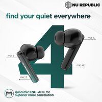 Nu Republic Epic ANC Earphone Earbuds Bluetooth Wireless with X-Bass Upto 64 hrs