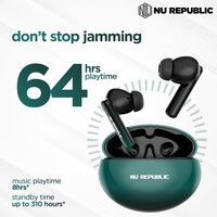 Nu Republic Epic ANC Earphone Earbuds Bluetooth Wireless with X-Bass Upto 64 hrs