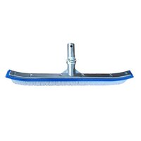 Deluxe Swimming Pool Brush - 18"/45cm Heavy Duty With Dark Blue Long Poly Bristles | Rugged Polymer Handle, Scratch-resistant Bumper Design, Fits Standard 1" Pole