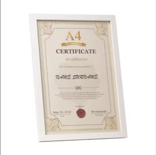 Custom Premium A4 Certificate Photo Frame Diploma Frame for Horizontal and Vertical